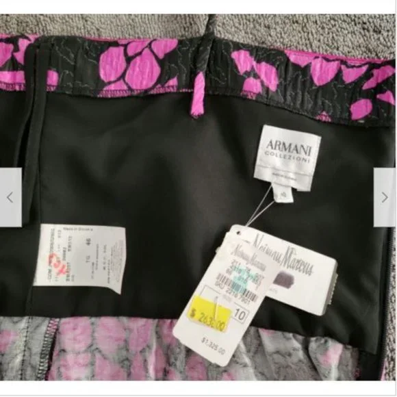 NWT Armani Collezioni Black & Pink Cocktail Dress 10